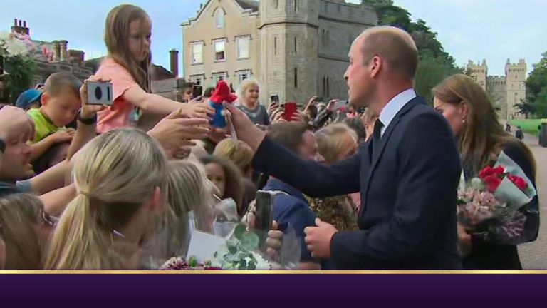 Prince William handed a Padington Bear toy