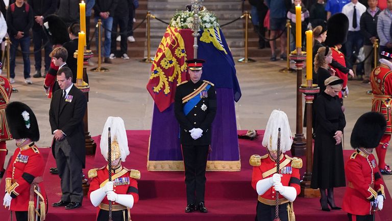 Prince William stood at the head of the coffin