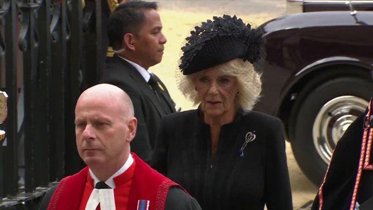 Camilla arrives for the Funeral

