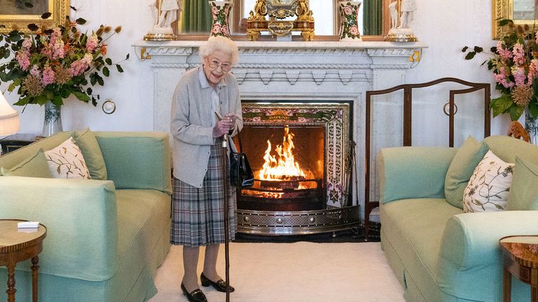 File photo dated 06/09/2022 of Queen Elizabeth II waiting in the Drawing Room before receiving Liz Truss for an audience at Balmoral, Scotland. A Palace spokesperson said: "Following further evaluation this morning, the Queen’s doctors are concerned for Her Majesty’s health and have recommended she remain under medical supervision. The Queen remains comfortable and at Balmoral". Issue date: Thursday September 8, 2022.
