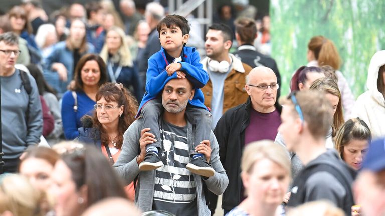 Some of the late sovereign&#39;s younger subjects might have to find innovative ways to see the procession. Pic: AP