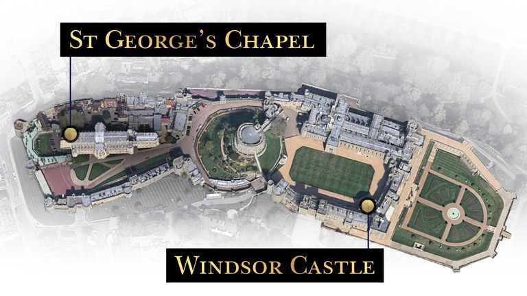 The Queen's coffin will be taken to St George's Chapel at Windsor Castle for televised service