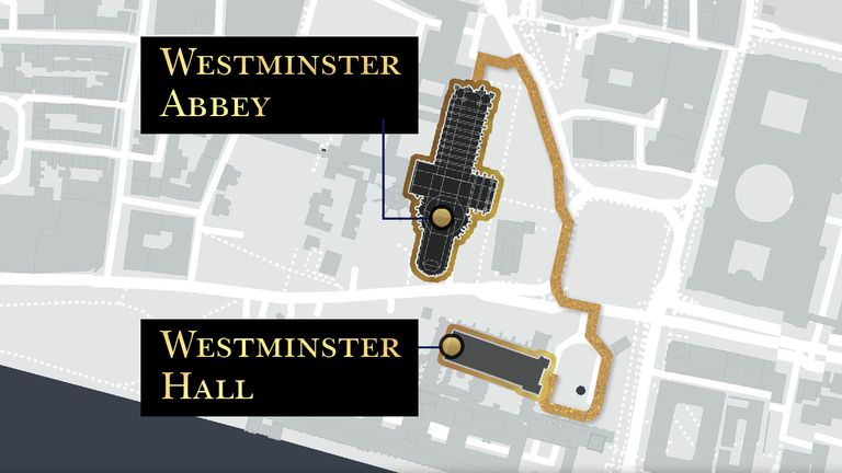 The Queen's coffin will be transported from Westminster Hall to Westminster Abbey for her funeral