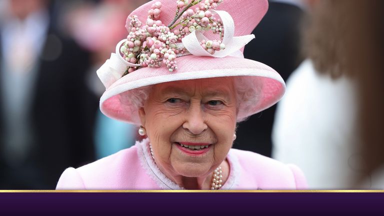 Queen Elizabeth II during a Royal Garden Party at Buckingham Palace in London.