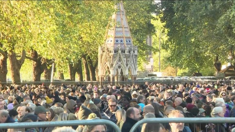 Mourners queued through the night in London to pay their respects to the Queen.