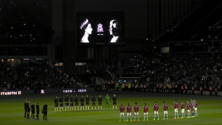 Aston Villa and Southampton held a minute of silence to mark the passing of Queen Elizabeth II.