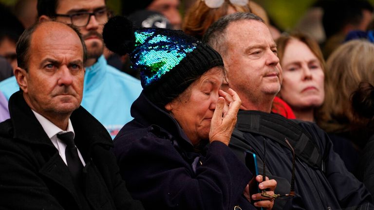 Mourners were moved to tears during the historic funeral service at Westminster Abbey. Pic: AP