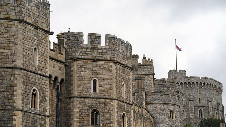 The Union flag flies at half mast at Windsor Castle
