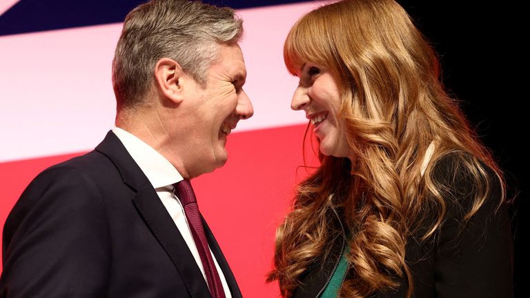 Keir Starmer and deputy leader Angela Rayner after her speech