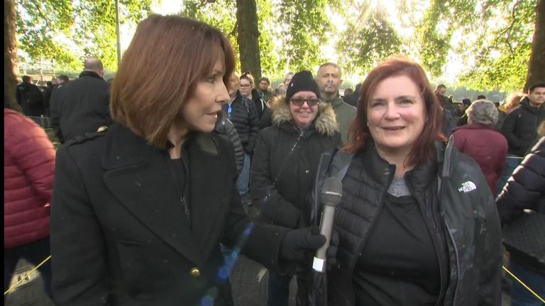 Sky News&#39; Kay Burley spoke to one woman queueing for a second time to pay her respects to the Queen.