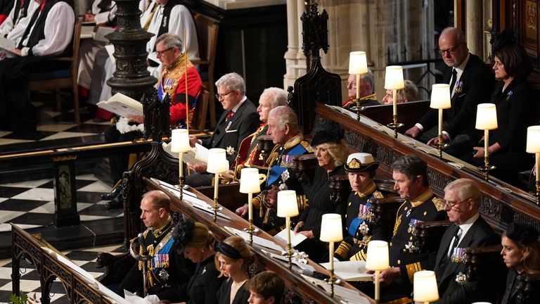 Royal Family during the service