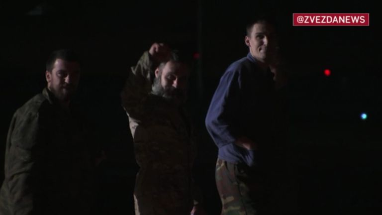 Footage released by Russian military news service Zvezda News shows what they say is the first Russian POWs returning to Russia.