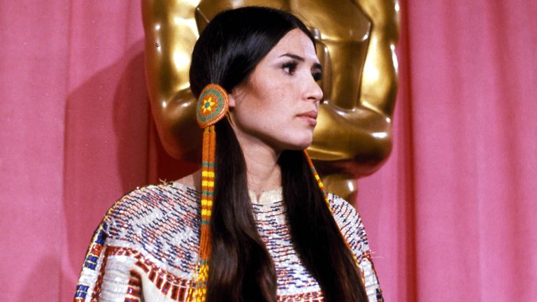 Sacheen Littlefeather, a Native American activist and actress booed off stage at the Oscars  in 1973