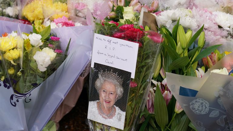 Floral tributes at Sandringham 