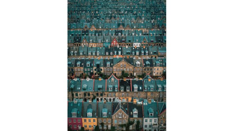 Siena Awards: Drone Photo Awards 2022. URBAN: The 1st ranked rooftops of Kartoffelraekkerne Neighborhood by Serhiy Vovk Rooftops of the Kartoffelraekkerne neighborhood, in Oesterbro.  The neighborhood was built in the late 1800s for working-class families.  Today, it is one of the most sought after places in Copenhagen.