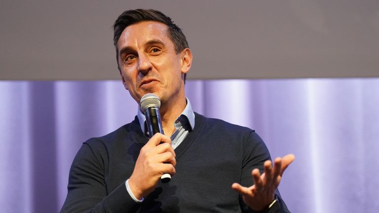 Former England footballer and Sky Sports pundit Gary Neville speaking at a fringe meeting on the future of English football during the Labour Party Conference at the ACC Liverpool. Picture date: Monday September 26, 2022.
