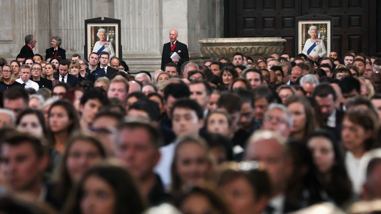Members of the public attend a service of prayer and reflection at St Paul's Cathedral, London, following the death of Queen Elizabeth II on Thursday.  Photo date: Friday, September 9, 2022.