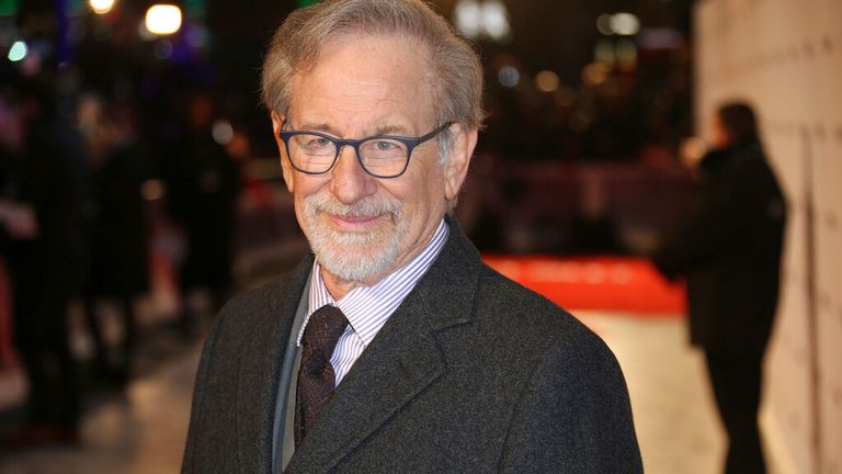 FILE - Director Steven Spielberg poses for photographers upon arrival at the film's premiere 