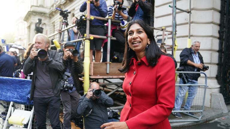 Home Secretary Suella Braverman arriving in Downing Street, London, for the first Cabinet meeting with new Prime Minister Liz Truss. Picture date: Wednesday September 7, 2022.

