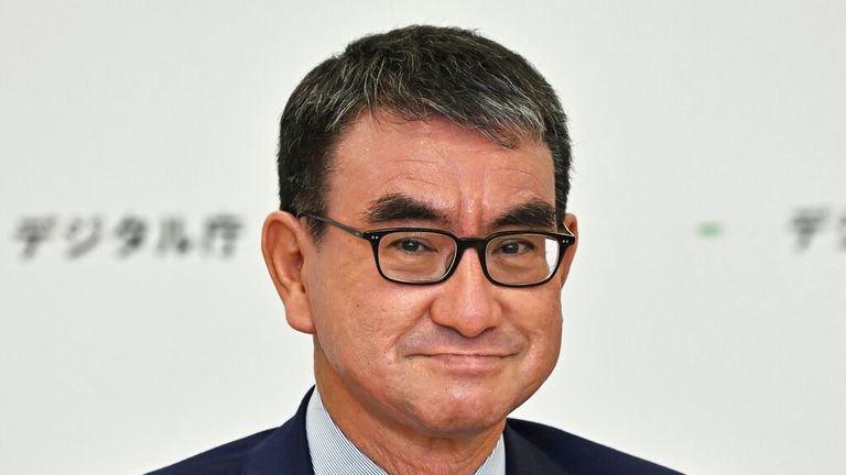 Japonya'nın Dijital Bakanı Taro Kono Resim: AP 