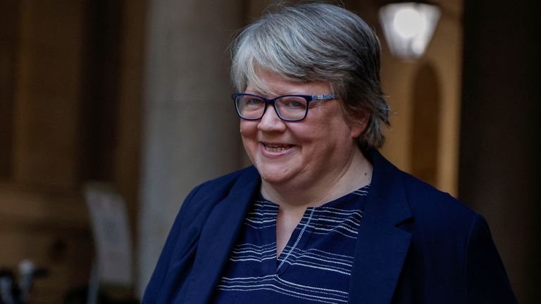 Deputy Prime Minister and Health Secretary Therese Coffey walks outside Number 10 Downing Street, in London, Britain September 7, 2022. REUTERS/John Sibley
