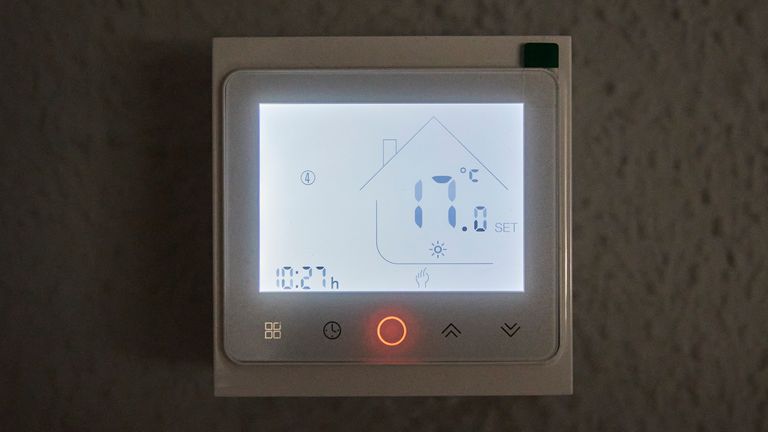 A thermostat is set at 17 degrees, on August 4, 2022, in Madrid (Spain).  The government has approved a package of energy-saving measures for administrative buildings, commercial spaces as well as bus, train and airport stations, among them, to regulate thermostats so that they don't drop below 27 degrees in the summer or more than 19 degrees in the winter.  These measures will be in effect until 1 November 2023 and will have to be put into effect within seven days of being published in the State Gazette (BOE).  04/08/2022;  AIR MACHINE;  ENERGY SAVING;  SHOP;  PLAN;  THERMOSTATS Jes..s Hell..n / Europa Press 08/04/2022 (Europa Press via AP)