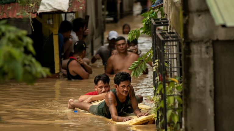 Flooding in San Miguel, Bulacan province, Philippines