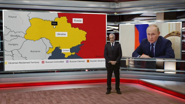 Sky&#39;s security and defence analyst, Professor Michael Clarke gives an update on the latest troop movements in Ukraine.