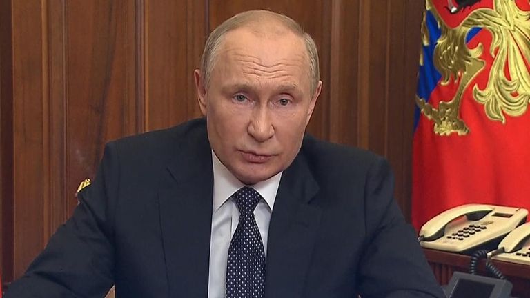 Vladimir Putin says Russia will see partial mobilisation of reservist troops