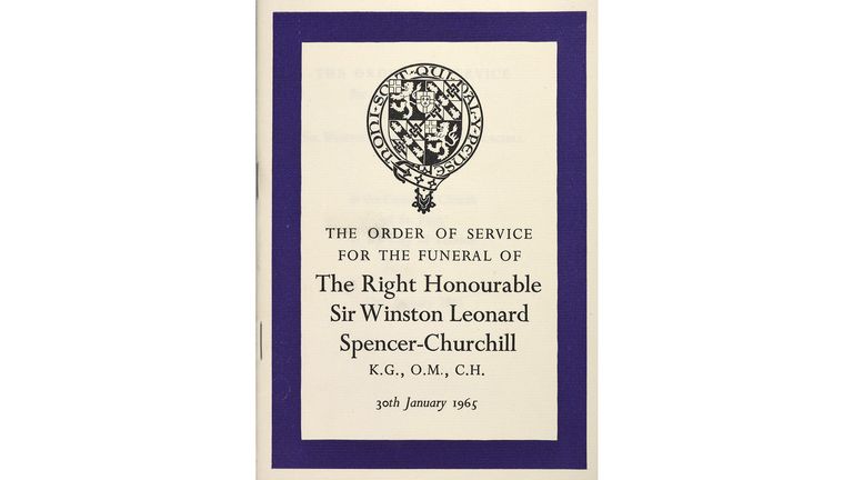 The order of service for the funeral of Sir Winston Churchill 