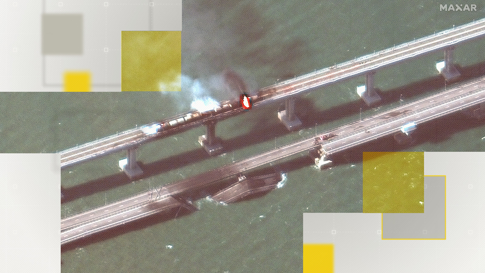 Ukraine war: What do satellite images of the Kerch Bridge explosion tell us about the cause of the blast?