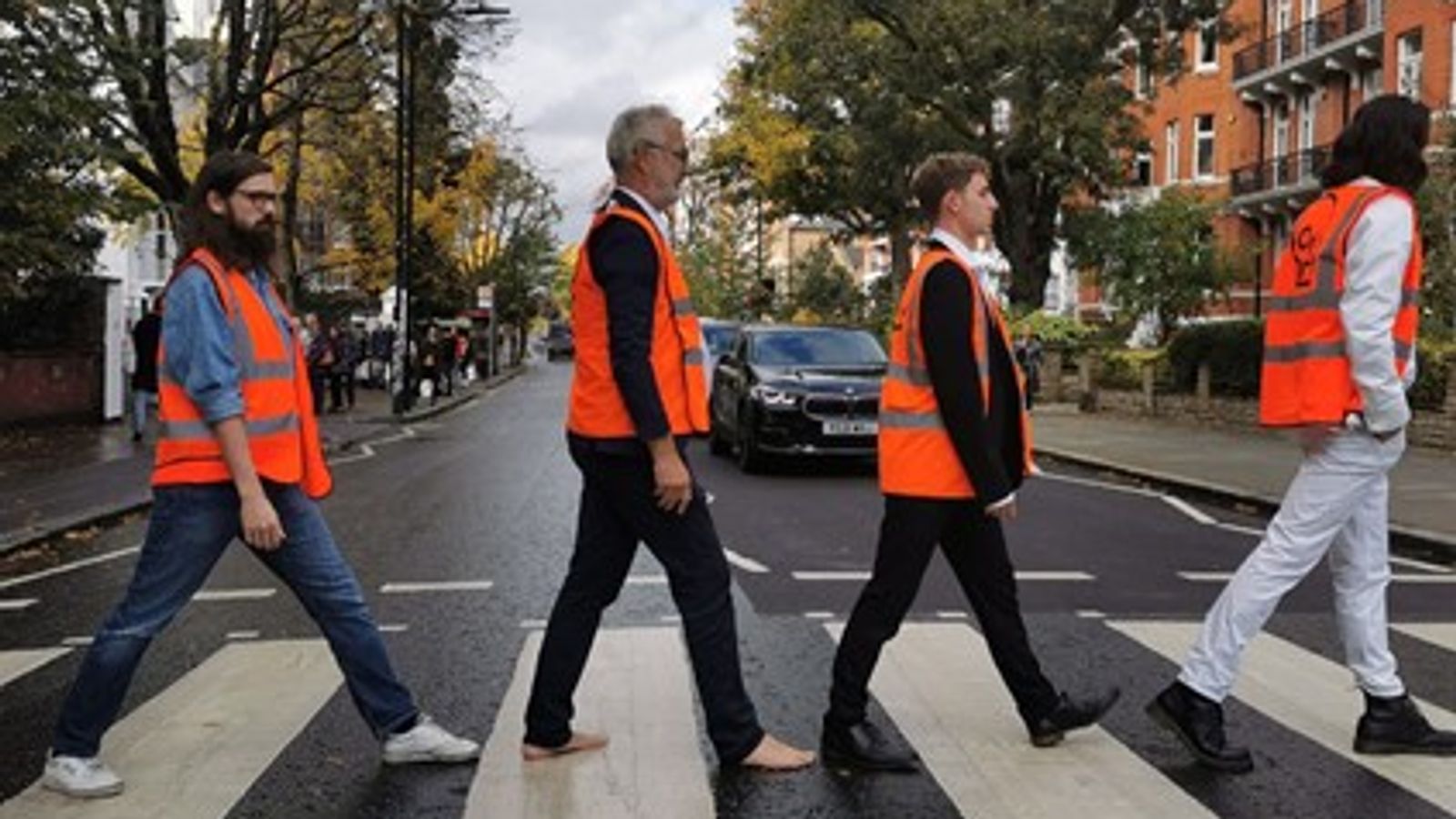 Arrests as Just Stop Oil protesters block traffic at famous Abbey Road crossing 