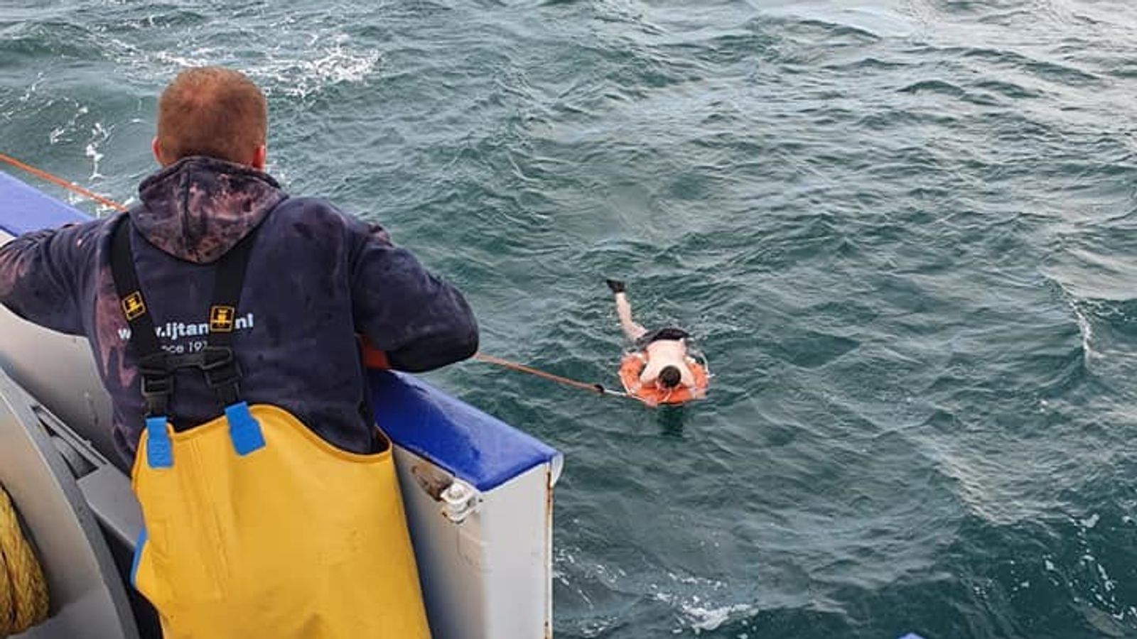 British kayaker rescued halfway to France in just his trunks