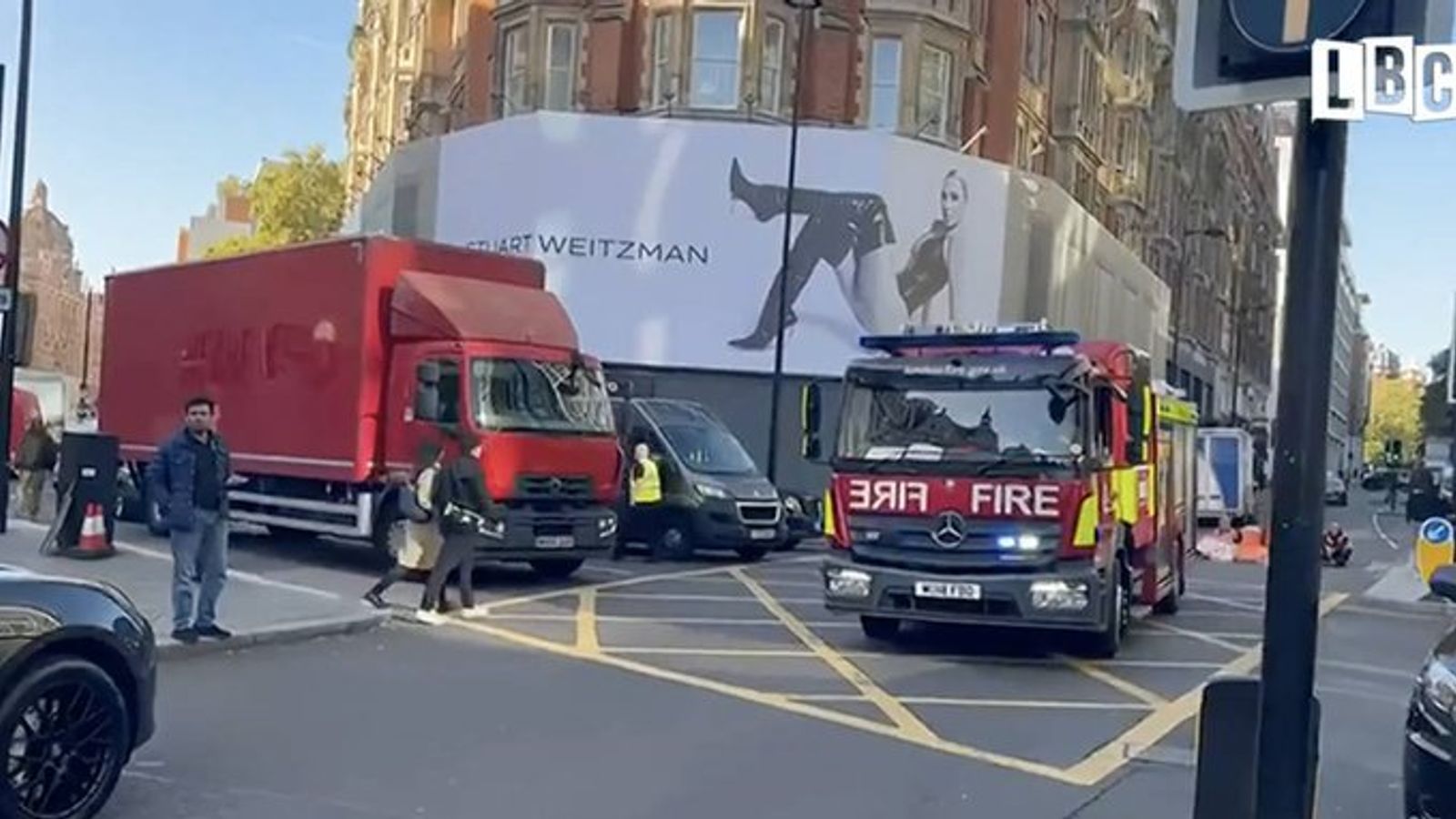 Emergency vehicles blocked by Just Stop Oil protest in west London rush hour