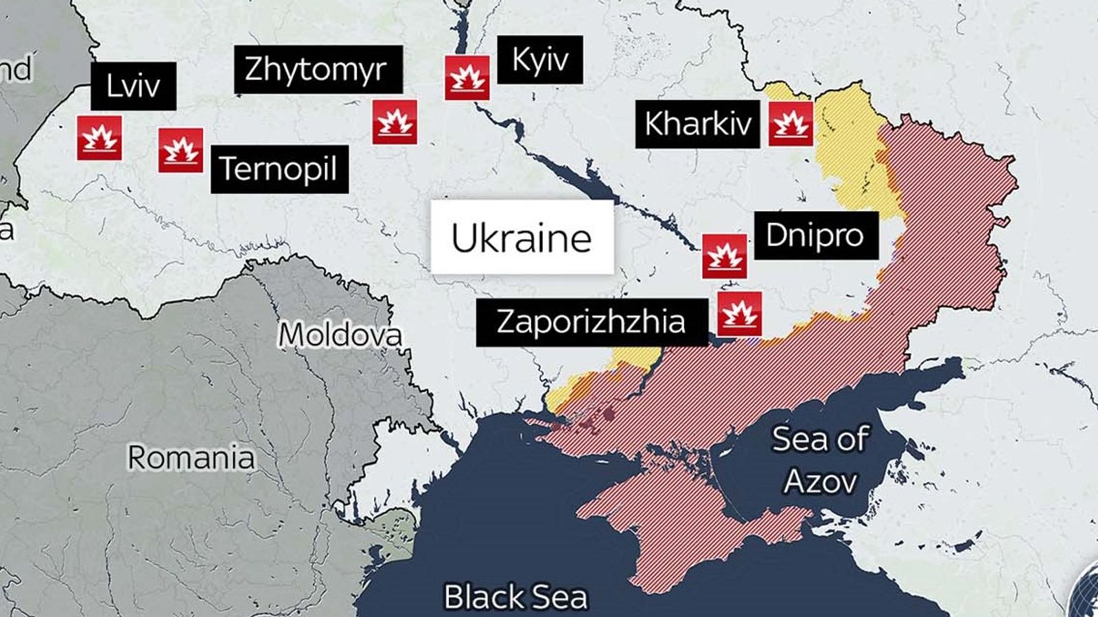 Ukraine war: Which cities have been attacked following Crimea bridge ...