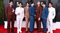 BTS pictured at the Grammy Awards in April Pic: AP 