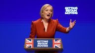 British Prime Minister Liz Truss speaks at Britain&#39;s Conservative Party&#39;s annual conference in Birmingham, Britain, October 5, 2022. REUTERS/Hannah McKay
