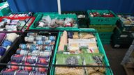 File photo dated 03/03/21 of food laid out in crates at a food bank in north London. Four out of five low-paid workers say the cost-of-living crisis is the worst financial period they have ever faced, new research suggests. Issue date: Friday September 16, 2022.