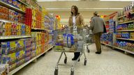 File photo dated 13/01/03 of shoppers in a Morrison&#39;s Supermarket in Winsford, Cheshire. Consumers have seen the price of hundreds of popular grocery items rise by more than 20% over the last two years alongside a drop in supermarket discounts and budget ranges, a study has found. Issue date: Saturday May 21, 2022.