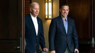 President Biden and his son, Hunter, in August 2022 Pic: AP 