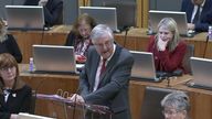 Wales&#39; first minister loses his temper in the Senedd after being questioned by the Welsh Conservative leader, Andrew RT Davies.