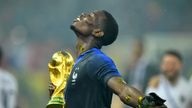 Paul Pogba celebrates winning the World Cup in 2018