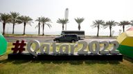 A sign for the Qatar World Cup