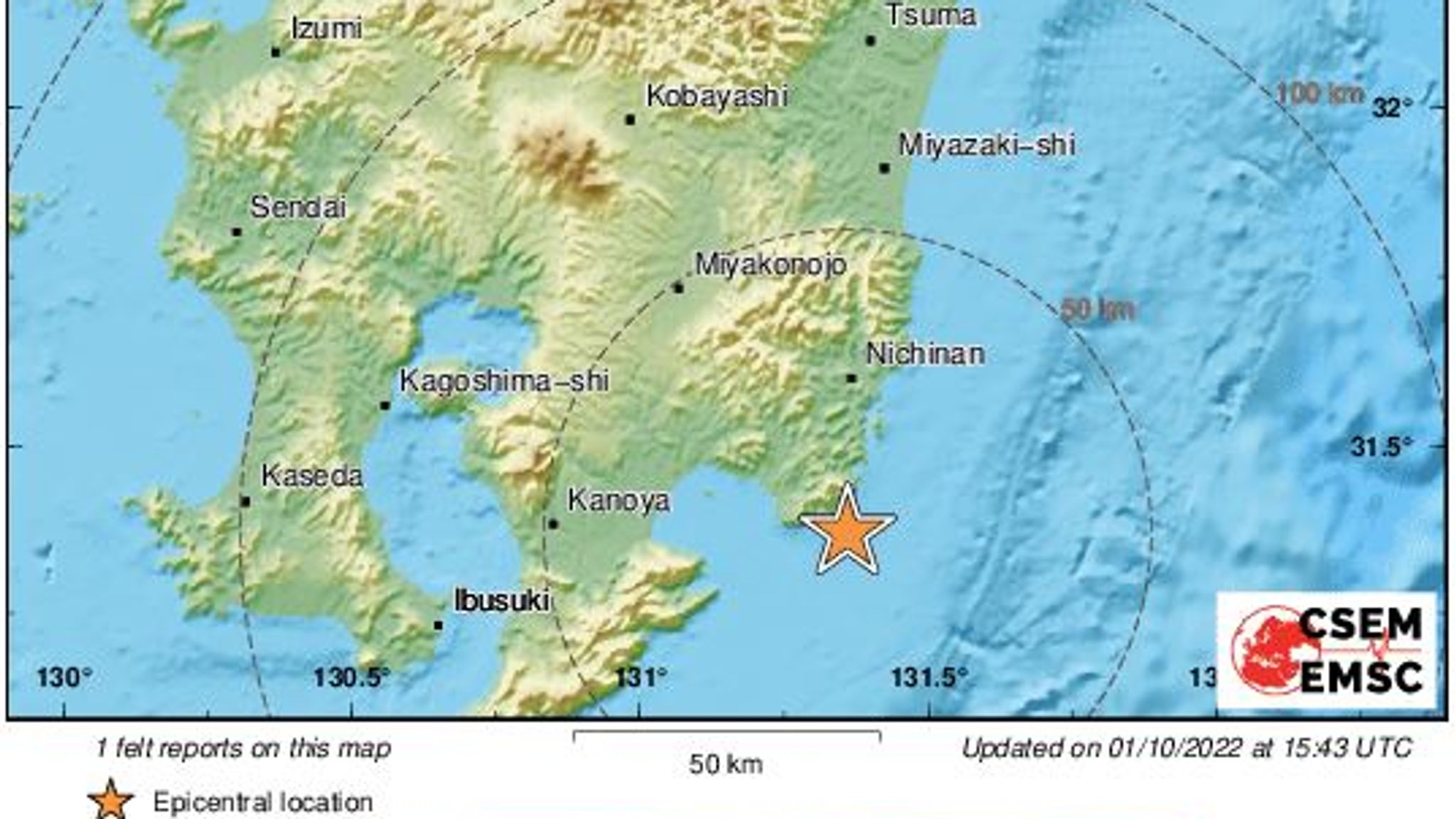 Kyushu japan earthquake today live