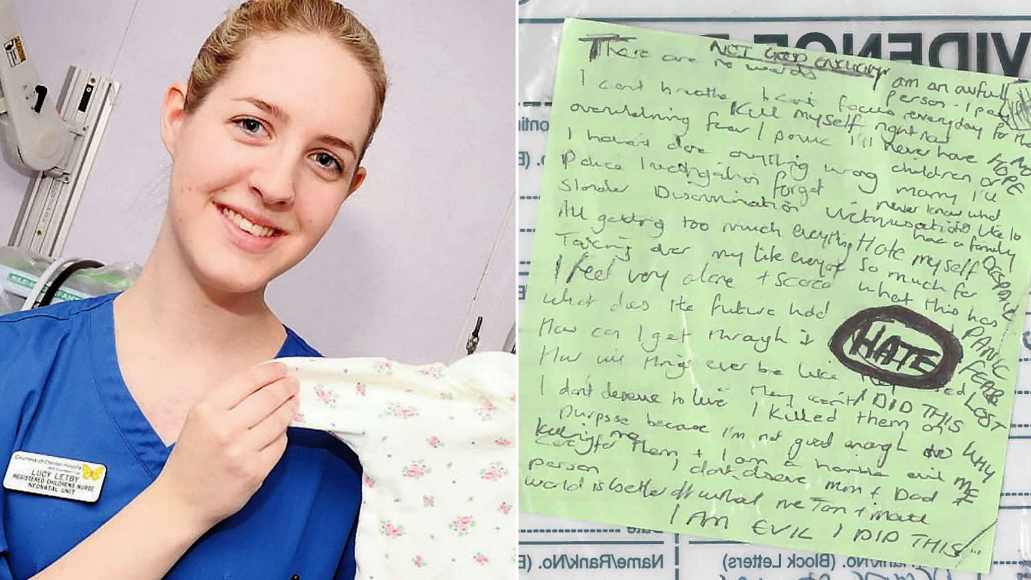 Lucy Letby trial - 'I am evil, I did this': Read the 'confession note'  written by nurse accused of murdering seven babies | UK News | Sky News