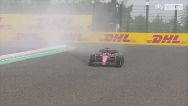 Both Ferraris go off-track in torrential conditions