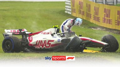 'Huge aquaplaning' | Schumacher crashes after P1 ends!