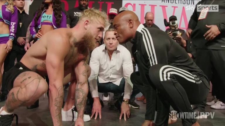 Jake Paul Anderson Silva share unique face-off! | Video | Watch TV Show Sky Sports