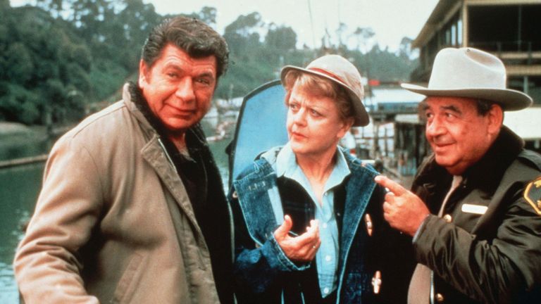 From left: Claude Akins, Angela Lansbury and Tom Bosley in Murder, She Wrote in the 1990s