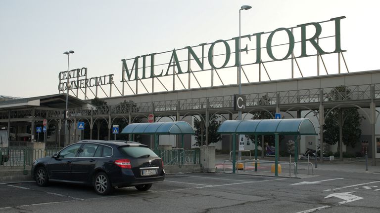 A screen grab taken from a video shows the site where several were injured, including Monza&#39;s football player Pablo Mari, after a stabbing incident in Assago, near Milan, Italy 